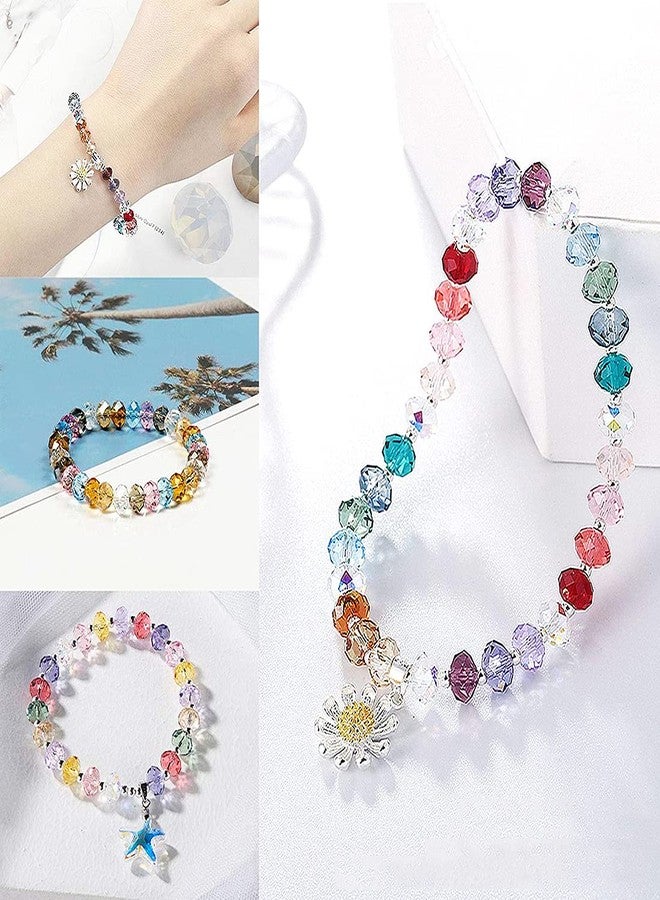 دي آي واي كرافتس خرز فاصل متعدد الأوجه، مقاس 7 مم × 8 مم، كما هو موضح في الصورة، يُستخدم لصنع الأساور والقلائد والمجوهرات، مصنوع من الزجاج متعدد الألوان، شكل دائري، رقم المنتج 443 (25 غرام، كما هو موضح في الصورة). - Image 4